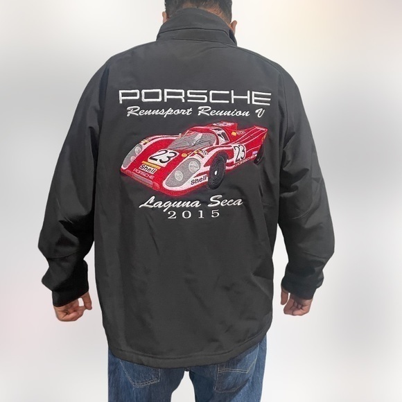 Porshe Rennsport Reunin V Laguna Seca 2015 Jacket Size Xl Black Soft Shell